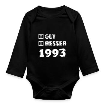 Besser 1993 - Baby Bio-Langarm-Body - Schwarz - Vorne