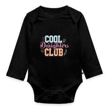 Cool Aunts Club Groovy Retro Tante Muttertag - Baby Bio-Langarm-Body - Schwarz - Vorne