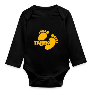 Birth Tarek - Organic Longsleeve Baby Bodysuit - black - Front