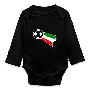 Die Fußballer aus Italien - Baby Bio-Langarm-Body - Schwarz - Vorne