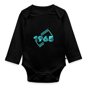 1965 1965 - Organic Longsleeve Baby Bodysuit - black - Front