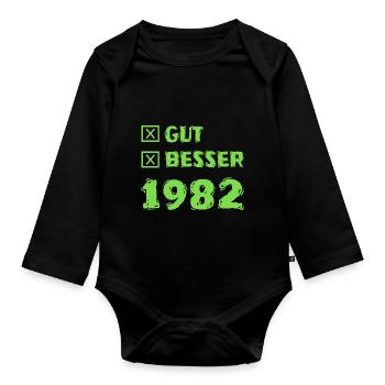 1982 - Baby Bio-Langarm-Body - Schwarz - Vorne