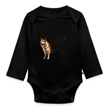 Akita - Organic Longsleeve Baby Bodysuit - black - Front