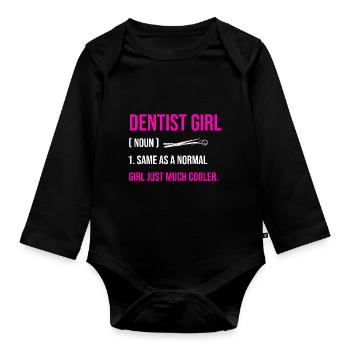 Dentiste Fille Identique À Une Fille Normale Juste Beaucoup Plus Cool - Body Bébé bio manches longues - noir - Devant