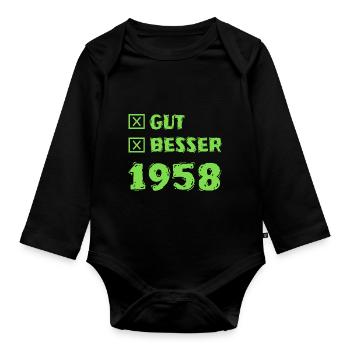 Good 1958 - Organic Longsleeve Baby Bodysuit - black - Front