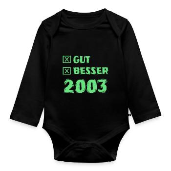 2003 - Organic Longsleeve Baby Bodysuit - black - Front