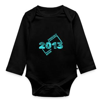Geboren 2013 - Baby Bio-Langarm-Body - Schwarz - Vorne
