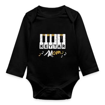 Keytar Keyboard Gift - Organic Longsleeve Baby Bodysuit - black - Front