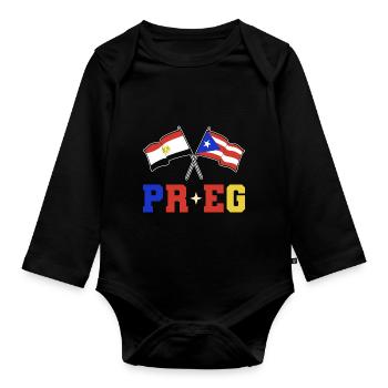 Puerto Rico und Ägypten - Baby Bio-Langarm-Body - Schwarz - Vorne