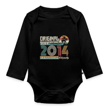 Juli 2014 Geburtstag Juli 2014 Geschenk - Baby Bio-Langarm-Body - Schwarz - Vorne