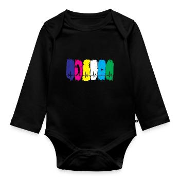 Golf Heartbeat - Organic Longsleeve Baby Bodysuit - black - Front