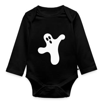 T-shirt d’Halloween Ghost spooky chemise mignonne - Body Bébé bio manches longues - noir - Devant