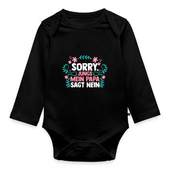 Daughters Daughter - Organic Longsleeve Baby Bodysuit - black - Front