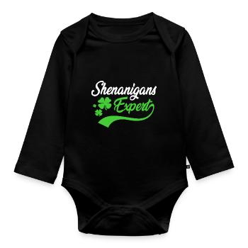 Manigance - Body Bébé bio manches longues - noir - Devant