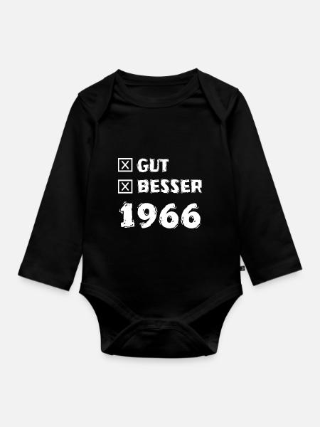 1966 - Baby Bio-Langarm-Body - Schwarz
