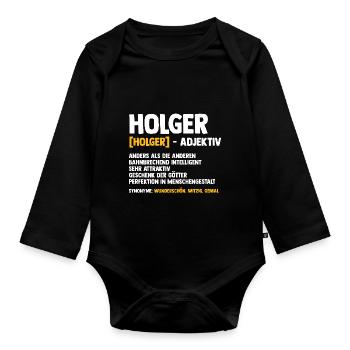 Holger - Body Bébé bio manches longues - noir - Devant
