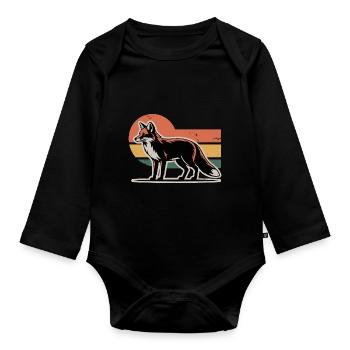 Fuchs Tier - Baby Bio-Langarm-Body - Schwarz - Vorne