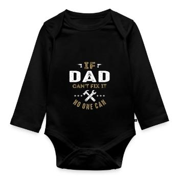 Dad Can Fix It - Organic Longsleeve Baby Bodysuit - black - Front
