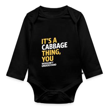 Cabbage Thing - Organic Longsleeve Baby Bodysuit - black - Front