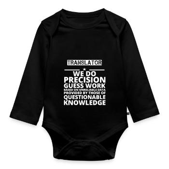 gift problem job precision TRANSLATOR - Organic Longsleeve Baby Bodysuit - black - Front