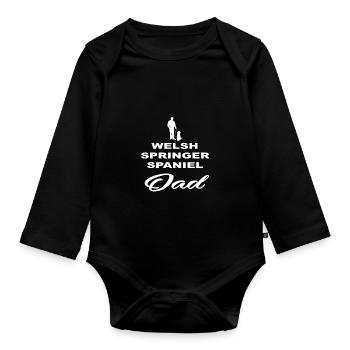 DAD FATHER PAPA DOG DOG WELSH SPRINGER SPANIEL - Organic Longsleeve Baby Bodysuit - black - Front
