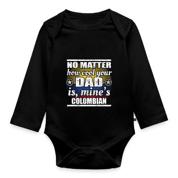 no matter cool dad vater gift Kolumbien png - Baby Bio-Langarm-Body - Schwarz - Vorne