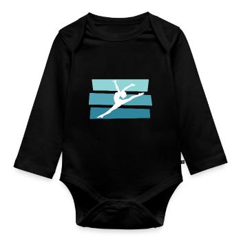 Kunstturnen - Baby Bio-Langarm-Body - Schwarz - Vorne