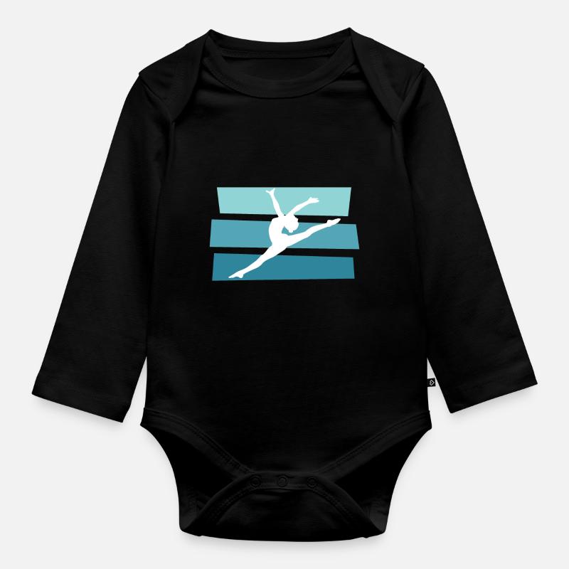 gymnastique - Body Bébé bio manches longues - noir