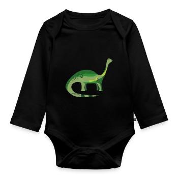 Dino dinosaure - Body Bébé bio manches longues - noir - Devant
