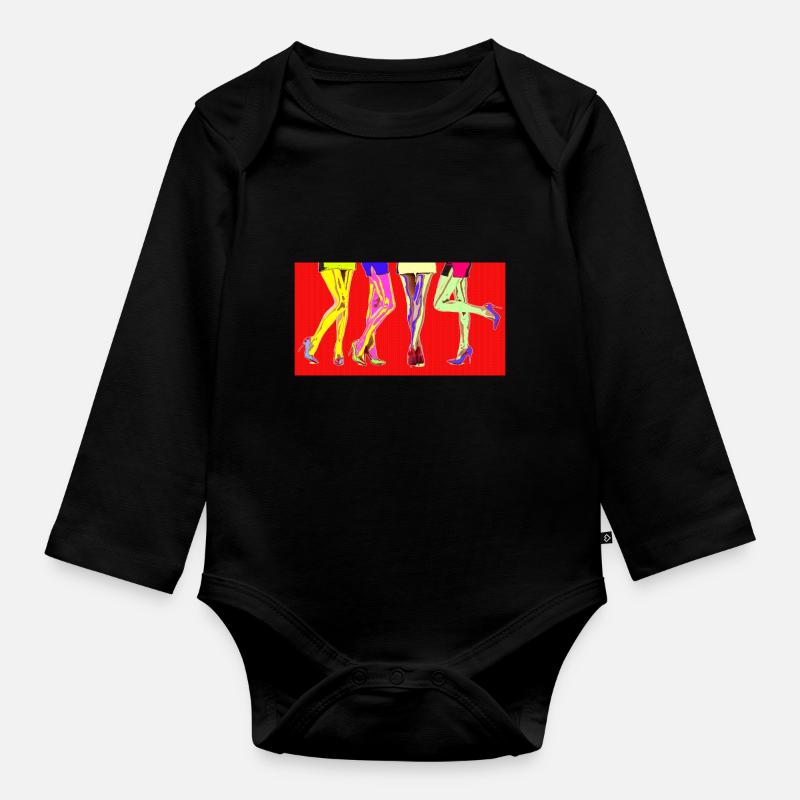 Pop Art - Baby Bio-Langarm-Body - Schwarz