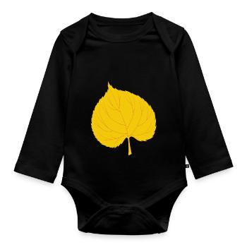 Linde Leaf - Organic Longsleeve Baby Bodysuit - black - Front