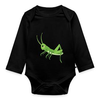 Grasshopper - Organic Longsleeve Baby Bodysuit - black - Front