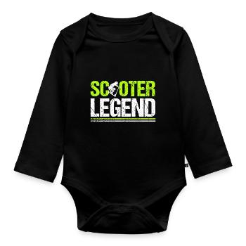 Scooter Legend Stuntscooter Stunt Roller - Baby Bio-Langarm-Body - Schwarz - Vorne