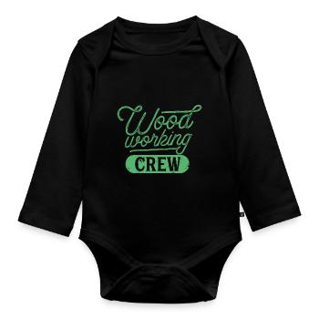 Woodworkers Team Forestworkers Woodcutter - Organic Longsleeve Baby Bodysuit - black - Front