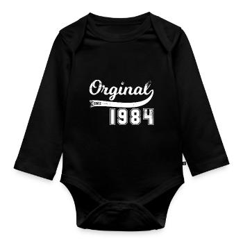 Vintage Original since 1984 Anniversaire Retro - Body Bébé bio manches longues - noir - Devant
