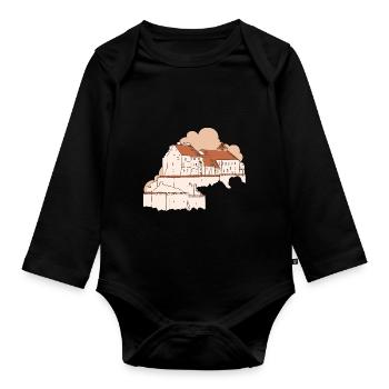 Burg zu Burghausen - Bavaria - Organic Longsleeve Baby Bodysuit - black - Front