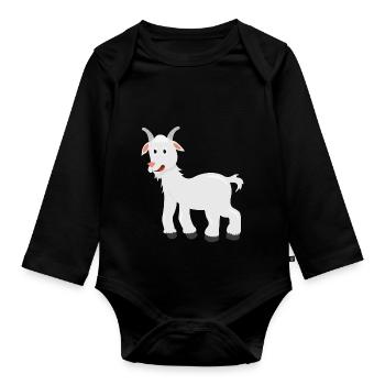 Goat - Organic Longsleeve Baby Bodysuit - black - Front