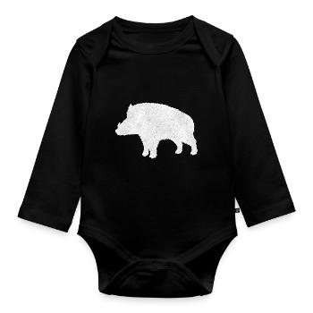 Wildschwein - Baby Bio-Langarm-Body - Schwarz - Vorne