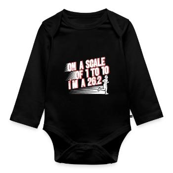 26.2 Meilen Marathon - Marathonläufer - Baby Bio-Langarm-Body - Schwarz - Vorne