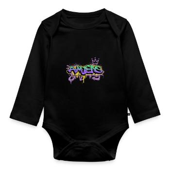Amiens Frankreich Stadt Graffiti Spray Sprayer - Baby Bio-Langarm-Body - Schwarz - Vorne