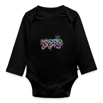 Madrid Spanien Stadt Graffiti Spray Sprayer - Baby Bio-Langarm-Body - Schwarz - Vorne