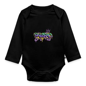 Palermo Italien Stadt Graffiti Spray Sprayer - Baby Bio-Langarm-Body - Schwarz - Vorne