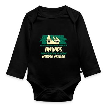 Es gibt zwei Arten von Menschen Anime - Baby Bio-Langarm-Body - Schwarz - Vorne