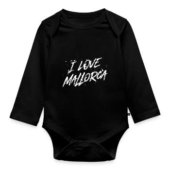 I Love Mallorca - Organic Longsleeve Baby Bodysuit - black - Front