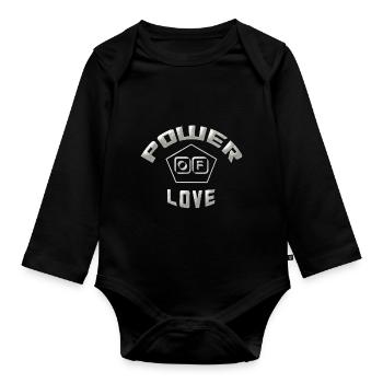 Power of love le pouvoir de l'amour - Body Bébé bio manches longues - noir - Devant
