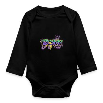 Bonn Deutschland Stadt Graffiti Spray Sprayer - Baby Bio-Langarm-Body - Schwarz - Vorne