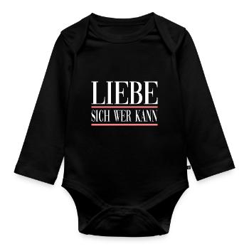 Liebe Sich Wer Kann für den Partner - Baby Bio-Langarm-Body - Schwarz - Vorne