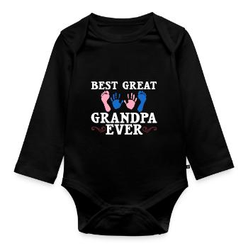 great-grandfather grandpa great-grandparents grandfather - Organic Longsleeve Baby Bodysuit - black - Front