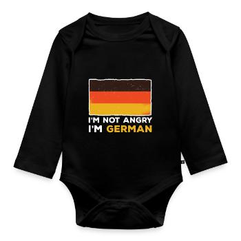 I'm not angry, I'm german desperate - Organic Longsleeve Baby Bodysuit - black - Front