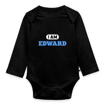 Edward Name Spruch für stolze Edwards - Baby Bio-Langarm-Body - Schwarz - Vorne